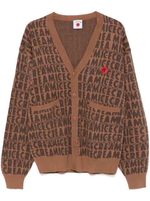 ICECREAM Text Print cardigan Brown IC24215