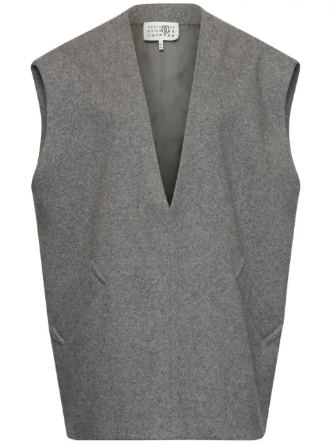 MM6 Maison Margiela mélange-effect felted vest Grey S52NF0011M20020