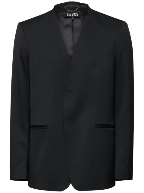 MM6 Maison Margiela single-breasted twill blazer Black SH0BN0007M35153
