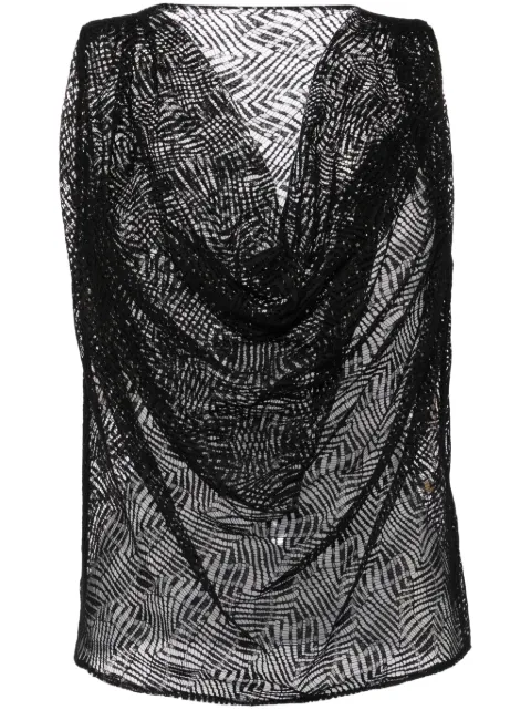 Saiid Kobeisy lace draped top Black RTWFW24TP22