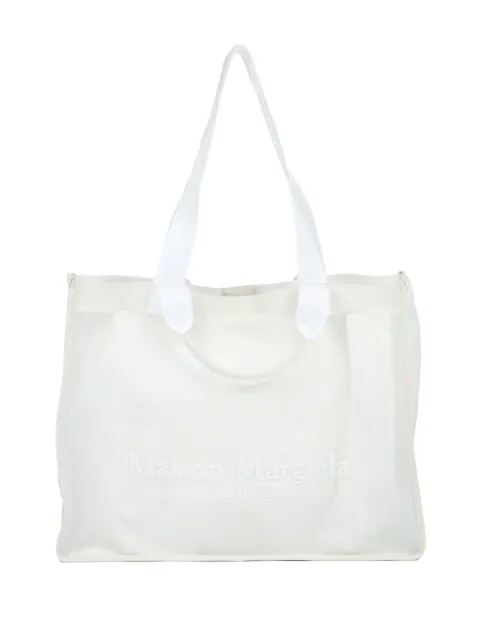 Maison Margiela large logo-embroidered tote bag White SB2WC0003P6761