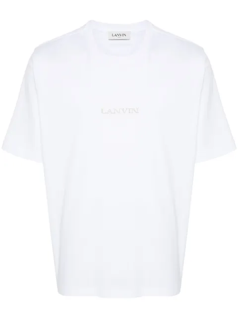 Lanvin logo-embroidered cotton T-shirt White RMTS0110J134A24