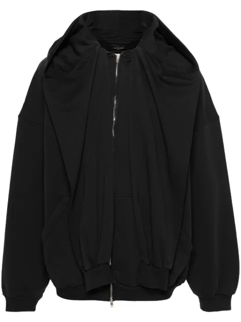 Balenciaga zip-up layered hoodie Blue 794030TQVB2