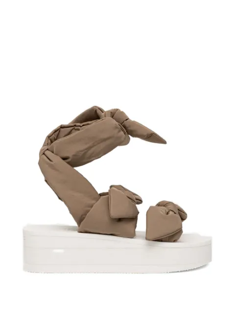 RED(V) bow-wrap platform sandals Neutrals QS0H03ZGV