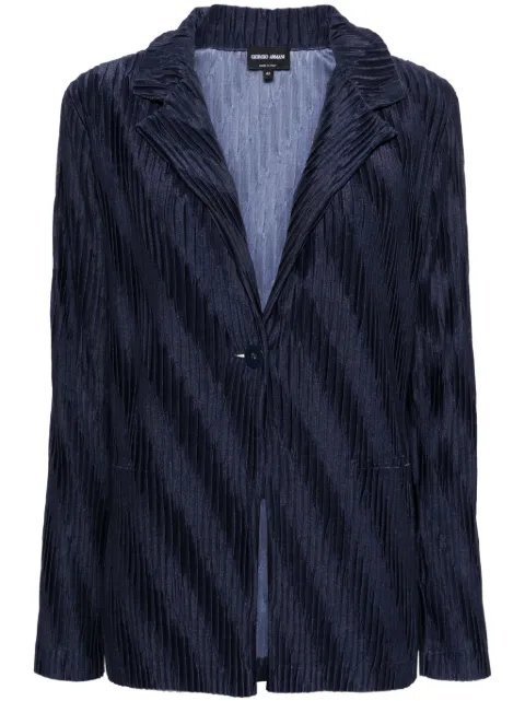 Giorgio Armani plissé-effect blazer Blue 6DAG50AJHOZ