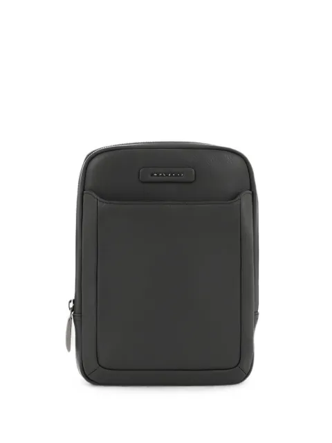 PIQUADRO logo-plaque pebbled backpack Black CA3084MOS