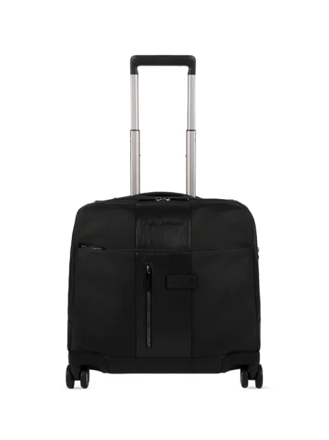PIQUADRO leather-trim wheeled luggage Black CA4446BR2BM