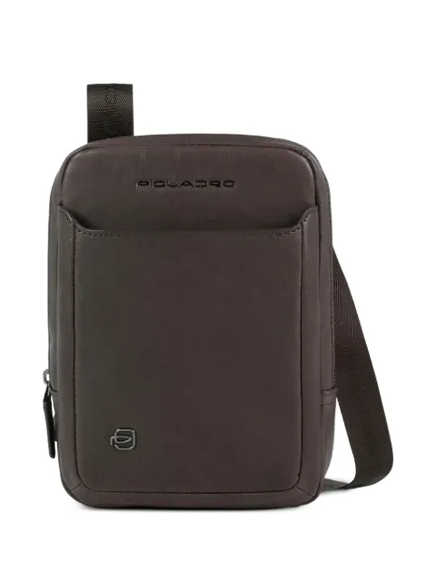PIQUADRO logo-plaque leather backpack Brown CA3084B3