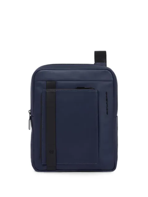 PIQUADRO logo-embossed leather backpack Blue CA1816S130