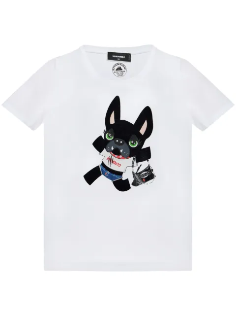 DSQUARED2 dog print T-shirt White S75GD0440S24668