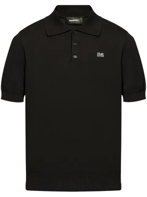 DSQUARED2 logo patch polo shirt Black S74HA1452D13018