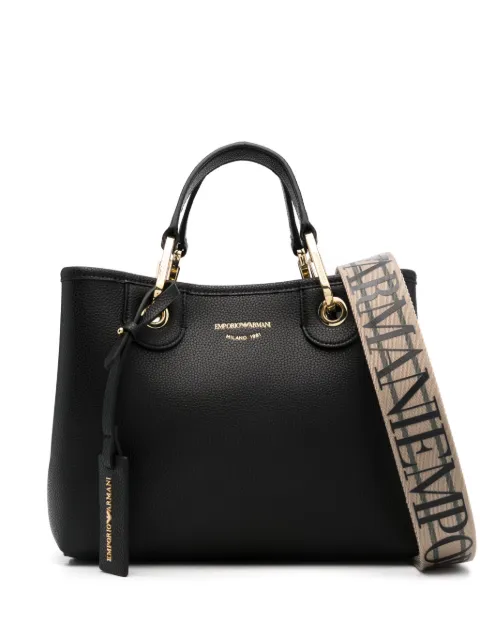 Emporio Armani logo-print pebbled tote bag Black EW000361AF12103
