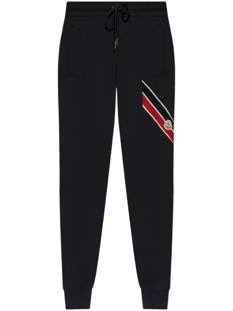 Moncler side logo patch jogging trousers Blue J20918H0000189A8F