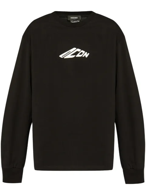 DSQUARED2 logo-printed long-sleeved T-shirt Black S79GC0099D20033