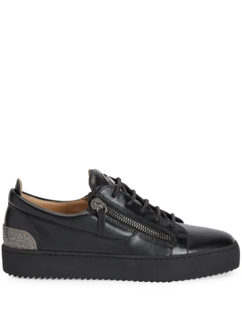 Giuseppe Zanotti Frankie back-plate double-zip low-top sneakers Black RU40027001