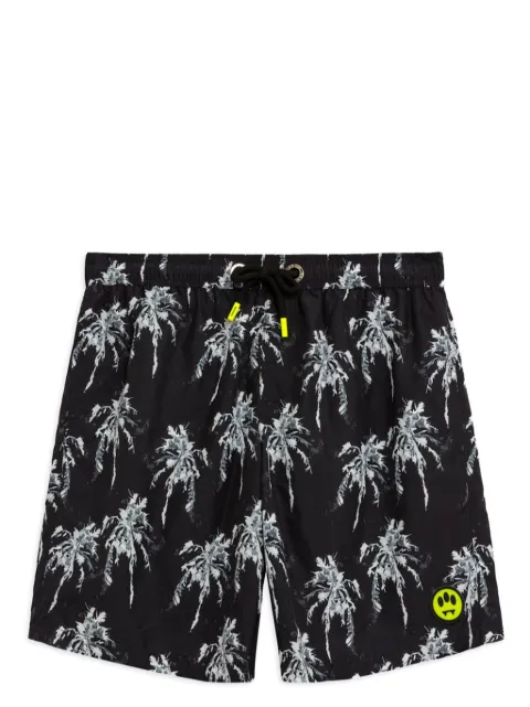 BARROW palm-tree print swim shorts Black S4BWMASS159