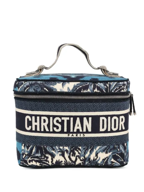 Christian Dior Pre-Owned 2020 leaf-jacquard vanity bag Blue 410283