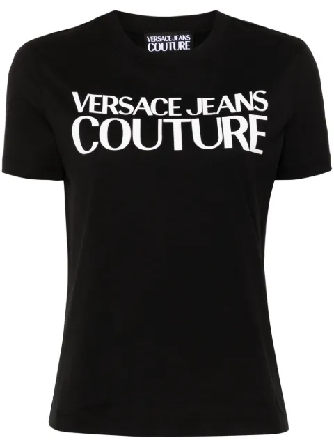 Versace Jeans Couture rubberised-logo cotton T-shirt Black 77HAHE09CJ00E