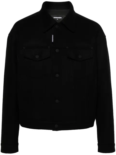 DSQUARED2 oversized-collar shirt jacket Black S74AM1537S53003
