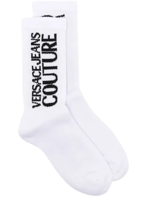 Versace Jeans Couture logo-intarsia knitted socks Black 77HA0J03ZG081
