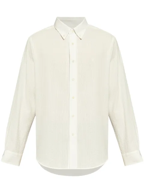 Givenchy 4G seersucker-texture cotton shirt Neutrals BM610C15MN