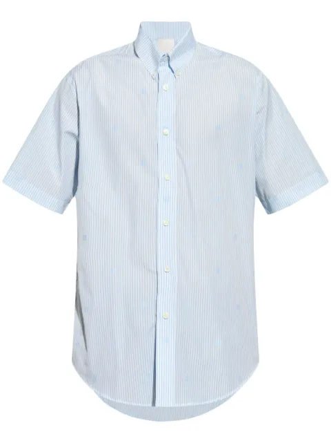 Givenchy striped short-sleeved cotton shirt Blue BM611C15M7