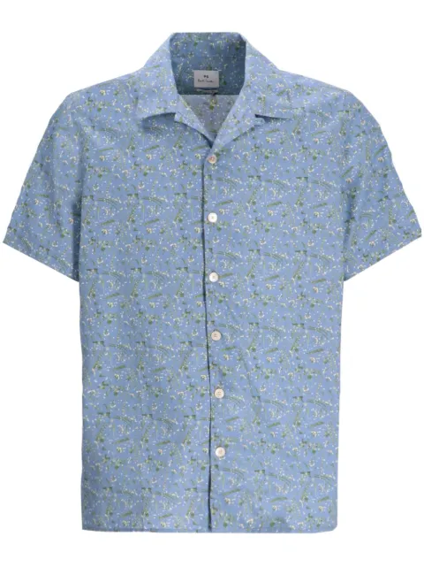 PS Paul Smith Floral Print Cotton Shirt Blue M2R114RN22108