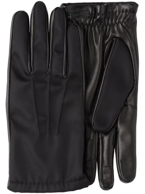 Prada logo-plaque panelled gloves Black 2GG7952DWB