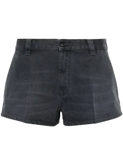 Miu Miu logo-embroidered cotton mini shorts Grey MP1822SOOO15EFF0031