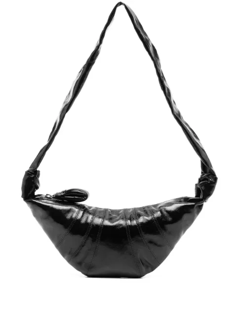 LEMAIRE medium Croissant bag in coated cotton Black BG0001LF1329