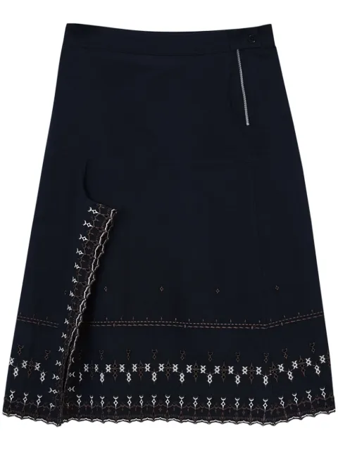 LEMAIRE Embroidered Skirt Black SK1031LF1312