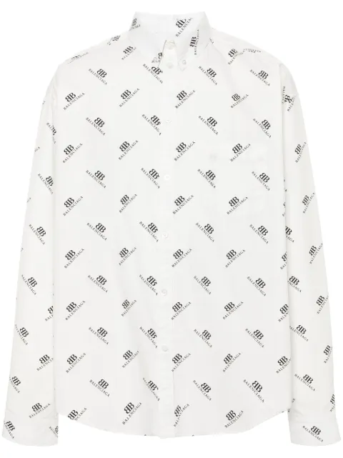 Balenciaga BB-print cotton T-shirt White 662983TQL14