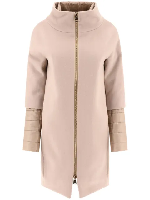 Herno zip-up virgin wool coat Neutrals CA000544D33313