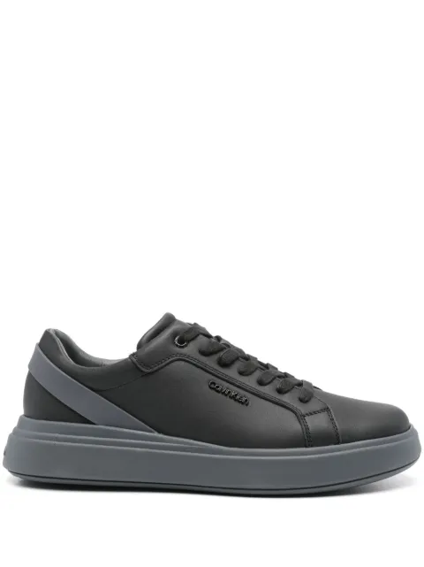 Calvin Klein logo-plaque leather sneakers Black HM0HM01494