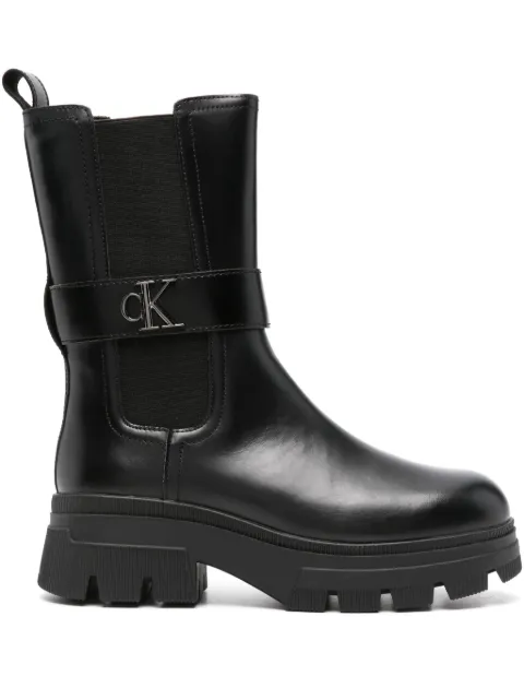 Calvin Klein Jeans leather Chelsea boots Black YW0YW01495
