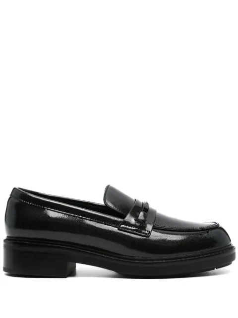 Calvin Klein patent-finish loafers Black HW0HW02076