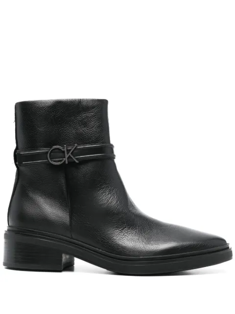 Calvin Klein leather ankle boots Black HW0HW02183