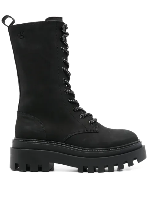 Calvin Klein Jeans leather platform boots Black YW0YW01683