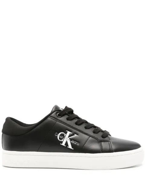 Calvin Klein Jeans debossed-logo leather sneakers Black YW0YW01444
