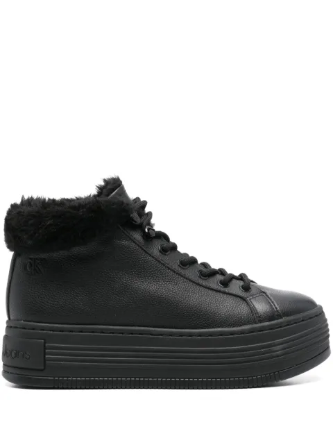 Calvin Klein Jeans leather sneakers Black YW0YW01590