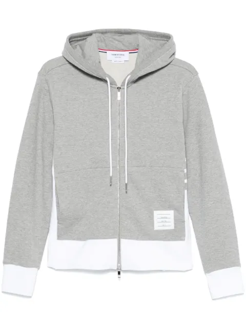 Thom Browne loopback 4-Bar zip-up hoodie Grey MJT517A03037