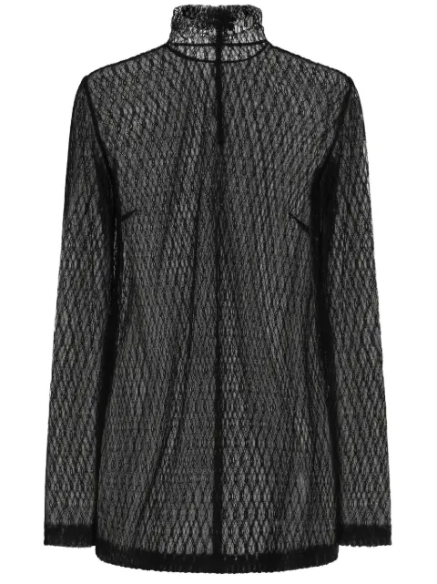 Dolce & Gabbana High-neck blouse Black F7AI7TILMBD