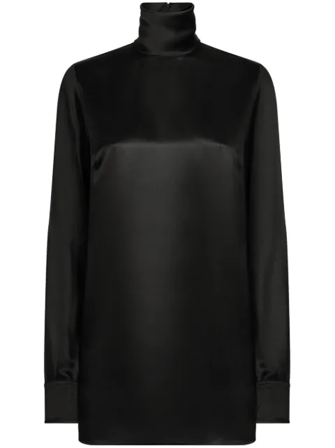 Dolce & Gabbana High-neck blouse Black F7AI0TFU1AU