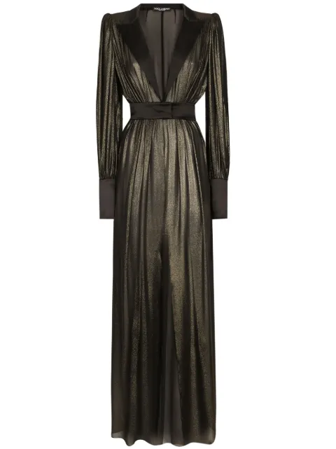 Dolce & Gabbana lurex plunge gown Metallic F6JRJTFU1Y1