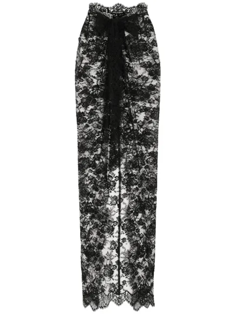 Dolce & Gabbana long Chantilly lace skirt Black F4CZITHLM6T