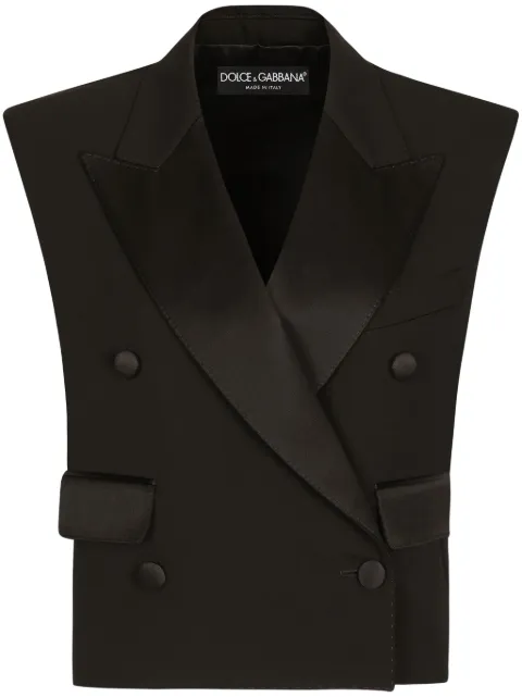 Dolce & Gabbana double-breasted gabardine gilet Black F29FTTFU21E