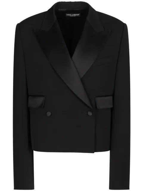 Dolce & Gabbana double-breasted gabardine blazer Black F2981TFU21E