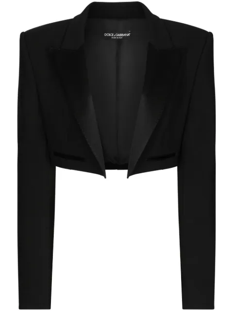 Dolce & Gabbana double-breasted cropped jacket Black F2919TFU21E