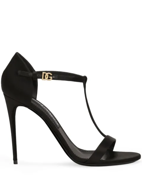 Dolce & Gabbana satin T-bar sandals Black CR1766A7630