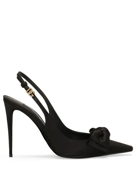 Dolce & Gabbana 105mm bow-detailing silngback pumps Black CG0844A3I648B956
